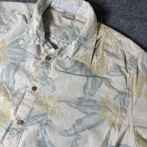 Carbon‎ 2 Cobalt Mens Tropical Floral Short Sleeve Button Up Shirt Size L